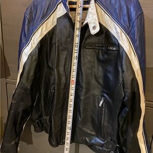 Wilsons Leather Black and Blue Bomber Jacket